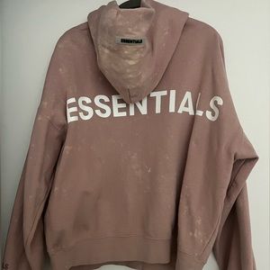 Fear of Gods Essentials 3M Pink Logo Pullover Hoodie Blush